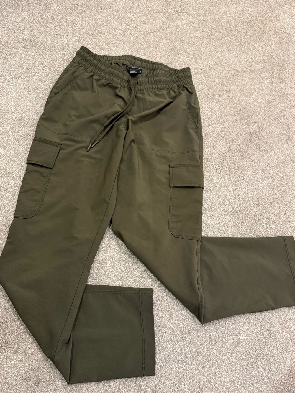 The North Face Olive Cargo Pants with Drawstring Waist